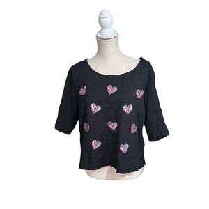 Torrid x Rebel Wilson Women Black & Pink Embroidered Rebel Love Top Sz 2XL NWOT